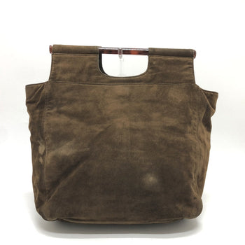 Chanel Tote Bag Suede Brown Cc Coco Mark Vintage Women