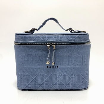 Dior Vanity Bag Canvas Blue Canage Women