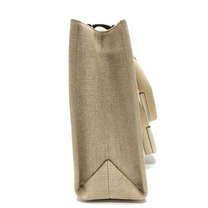Chloe Tote Bag Canvas Beige Logo Woody Medium Unisex(Unisex)