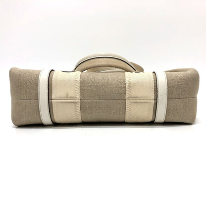 Chloe Tote Bag Canvas Beige Logo Woody Medium Unisex(Unisex)