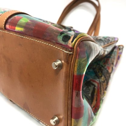Prada Tote Bag Br2515 Plastics/Leather Multicolor Venetian Print Women