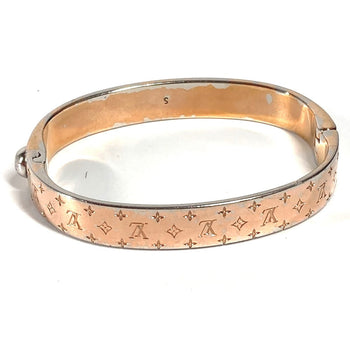 Louis Vuitton Bracelet M00253 Metal Pink Monogram Cuff Nanogram Women S