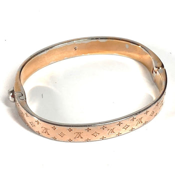 Louis Vuitton Bracelet M00253 Metal Pink Monogram Cuff Nanogram Women S