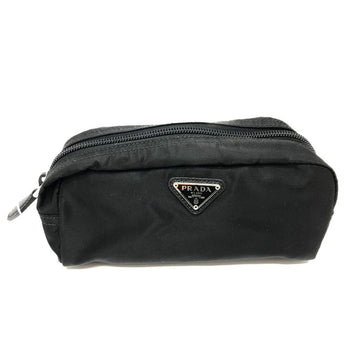 Prada Pouch 1Na350 Nylon Black Triangle Logo Women Secondhand