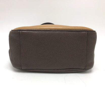 Prada Shoulder Bag Leather Brown Triangle Logo By Color Women Silver Hardware
