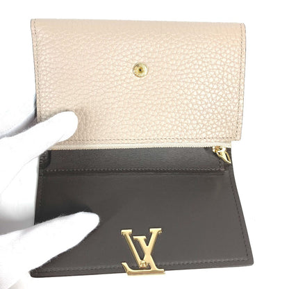 Louis Vuitton Trifold Wallet M62159 Taurillon Clemence Leather Beige Portefeuille Compact Women