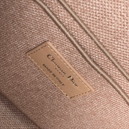 Christian Dior Handbag Canvas Pink Logo Mesh Vanity Bag Women