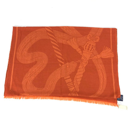 Hermes Stall Wool Orange Horse Pattern Cheval Large Format