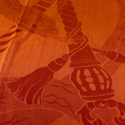 Hermes Stall Wool Orange Horse Pattern Cheval Large Format