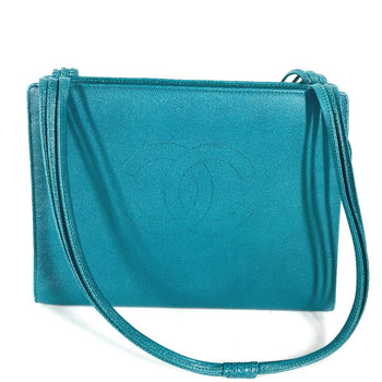 Chanel Shoulder Bag Caviar Skin Green Type Bag Tote Bag Cc Coco Mark Women