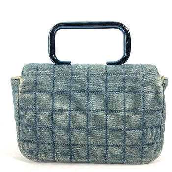 Chanel Handbag Denim Blue Metallic Handle Chocolate Bar 2.55 Fittings Women