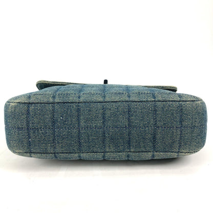 Chanel Handbag Denim Blue Metallic Handle Chocolate Bar 2.55 Fittings Women