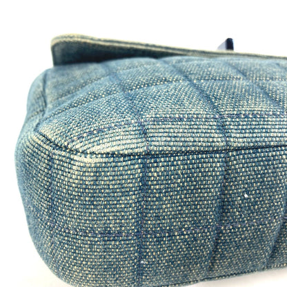 Chanel Handbag Denim Blue Metallic Handle Chocolate Bar 2.55 Fittings Women