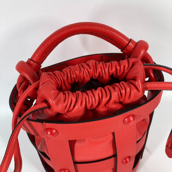 Salvatore Ferragamo Shoulder Bag Leather Red Crossbody Cage Bag Women