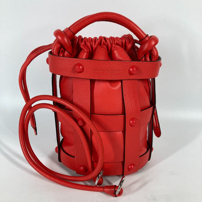 Salvatore Ferragamo Shoulder Bag Leather Red Crossbody Cage Bag Women