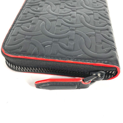 Salvatore Ferragamo Long Wallet Purse Leather Black Long Wallet Gancini Mens