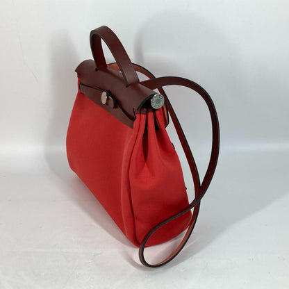 Hermes Shoulder Bag Toile H, Vash Hunter Red With Porch Herbag Zip Pm Women