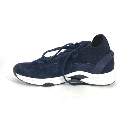 Chanel Sneakers G38750 Knit Navy 23B Cc Coco Mark Women 39