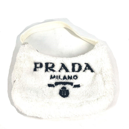 Prada Tote Bag 1Ne515 Fabric White Terry Mini Re-Edition 2000 Spugna Logo Bag Women
