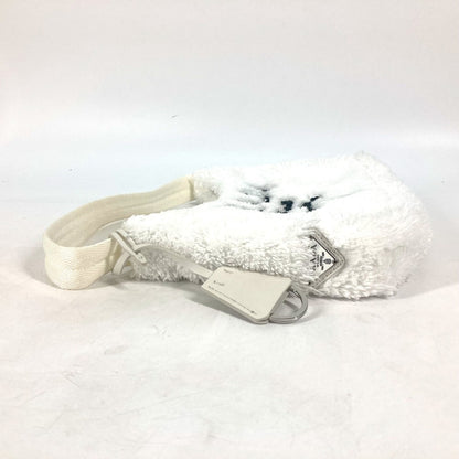 Prada Tote Bag 1Ne515 Fabric White Terry Mini Re-Edition 2000 Spugna Logo Bag Women