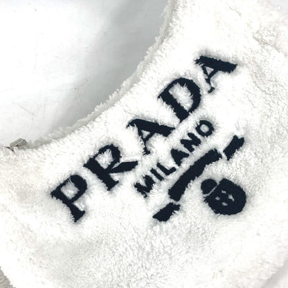 Prada Tote Bag 1Ne515 Fabric White Terry Mini Re-Edition 2000 Spugna Logo Bag Women