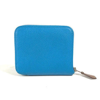Hermes Folded Wallet Epsom Blue Compact Wallet Azap Compact Silk In Women Secondhand