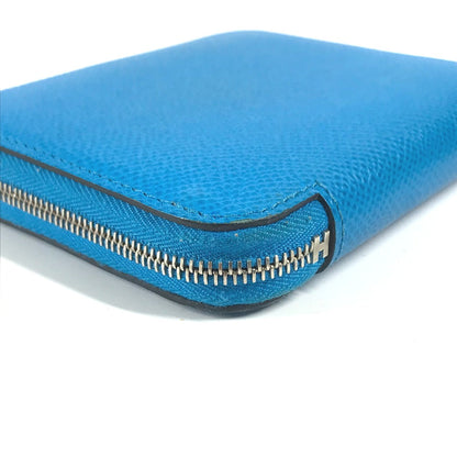 Hermes Folded Wallet Epsom Blue Compact Wallet Azap Compact Silk In Women Secondhand