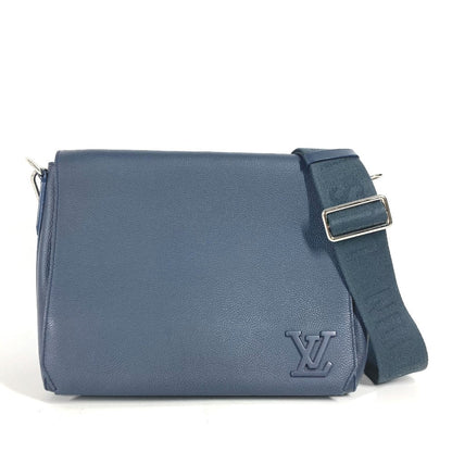Louis Vuitton Shoulder Bag M21363 Cowhide Leather Navy Lv Aerogram Takeoff Messenger Mens
