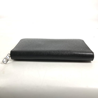 Louis Vuitton Long Wallet Purse M30056 Taiga Leather Black Taiga Zippy Organizer Nm Mens