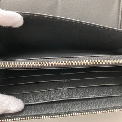 Louis Vuitton Long Wallet Purse M30056 Taiga Leather Black Taiga Zippy Organizer Nm Mens