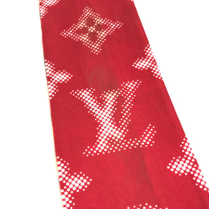 Louis Vuitton Scarf M76968 Silk Red Monogram Bandeau Malfleur Women