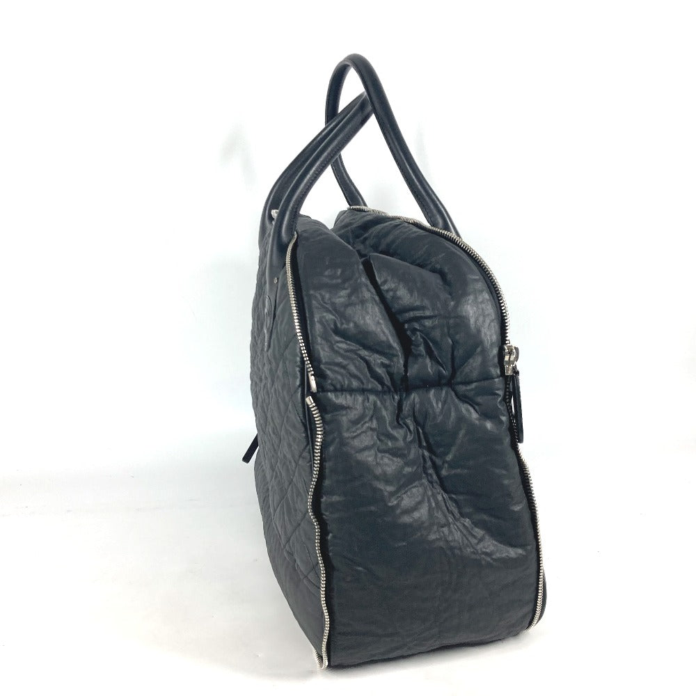 Chanel Boston Duffel Bag Coated Canvas Black Travel Bag Cc Coco Mark Matelasse Quilting Women