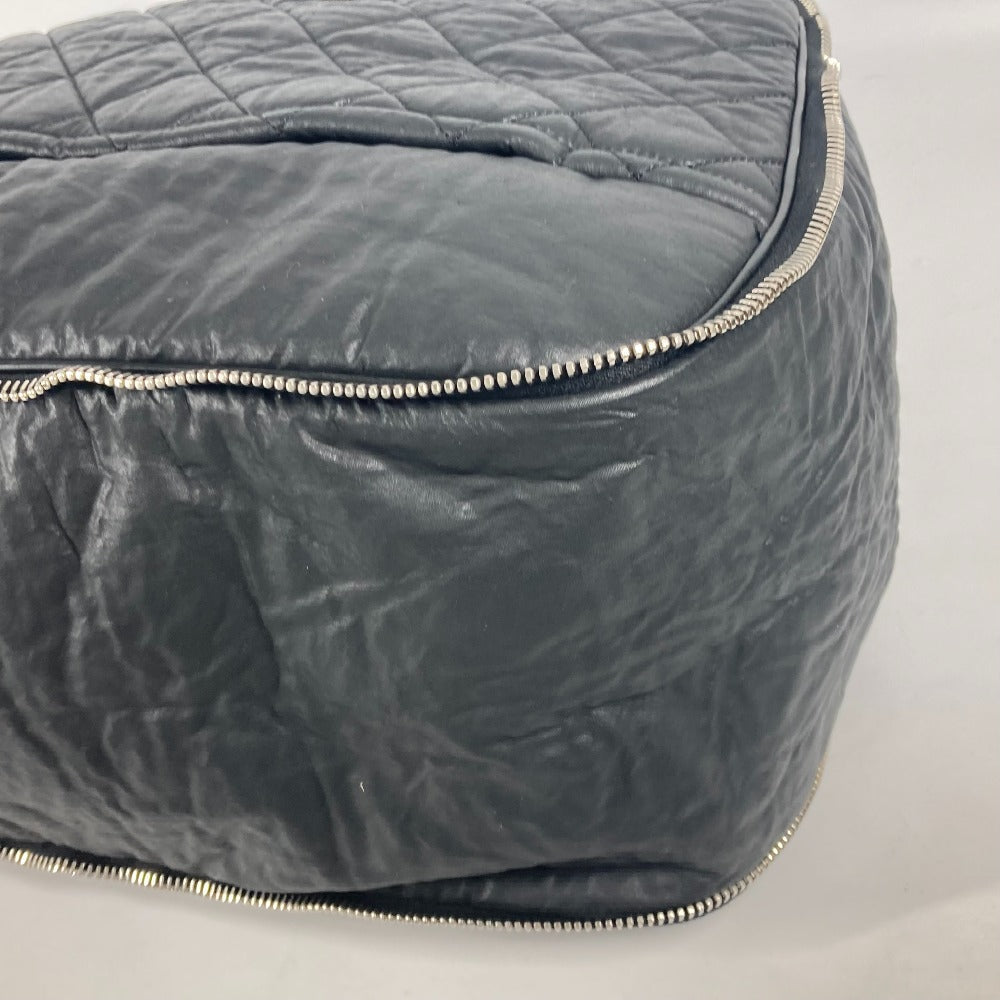 Chanel Boston Duffel Bag Coated Canvas Black Travel Bag Cc Coco Mark Matelasse Quilting Women