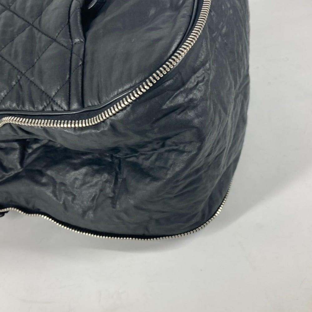 Chanel Boston Duffel Bag Coated Canvas Black Travel Bag Cc Coco Mark Matelasse Quilting Women