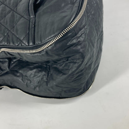 Chanel Boston Duffel Bag Coated Canvas Black Travel Bag Cc Coco Mark Matelasse Quilting Women