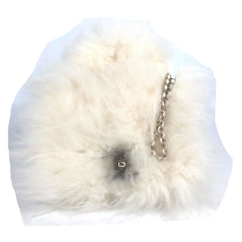 Chanel Handbag Fur, Leather White Crossbody Cc Coco Mark Matelasse Women