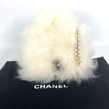 Chanel Handbag Fur, Leather White Crossbody Cc Coco Mark Matelasse Women