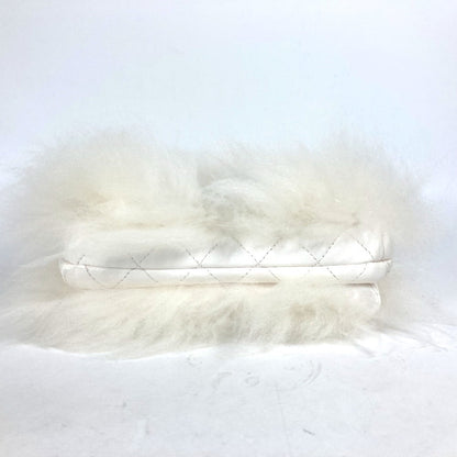 Chanel Handbag Fur, Leather White Crossbody Cc Coco Mark Matelasse Women