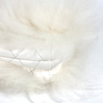 Chanel Handbag Fur, Leather White Crossbody Cc Coco Mark Matelasse Women