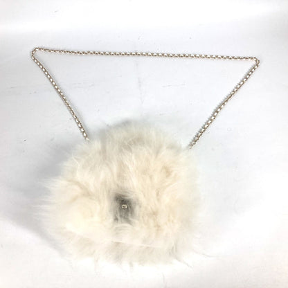 Chanel Handbag Fur, Leather White Crossbody Cc Coco Mark Matelasse Women
