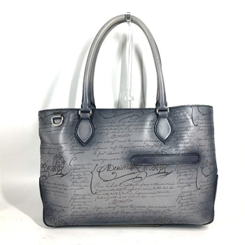 Berluti Business Bag Uo223P , Scritto Leather Gray Toujours Mini Neo Scritto Mens