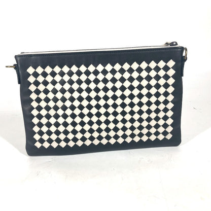 Bottegaveneta Shoulder Bag Leather Black Crossbody Pochette Intrecciato Unisex(Unisex)