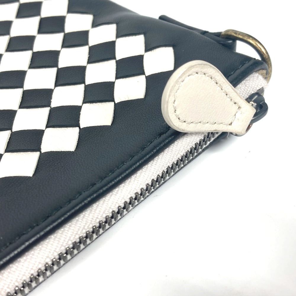 Bottegaveneta Shoulder Bag Leather Black Crossbody Pochette Intrecciato Unisex(Unisex)