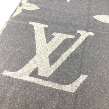 Louis Vuitton Scarf M77950 Cashmere Navy Monogram Monogram Giant Muffler Mens(Unisex)