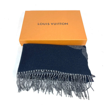 Louis Vuitton Scarf M77950 Cashmere Navy Monogram Monogram Giant Muffler Mens(Unisex)