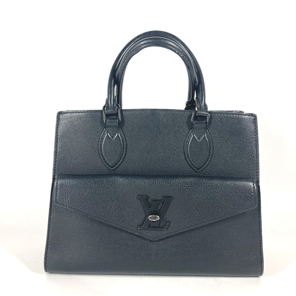 Louis Vuitton Handbag M55845 Grain Calfskin Leather Black Tote Bag Shoulder Bag Rock Me Tote Pm