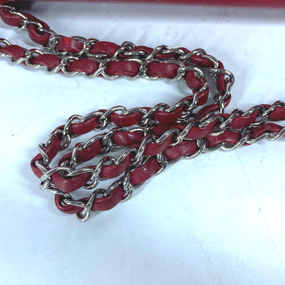 Chanel Shoulder Bag Enamel Red Cc Coco Mark Lipstick Women