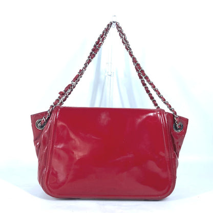 Chanel Shoulder Bag Enamel Red Cc Coco Mark Lipstick Women