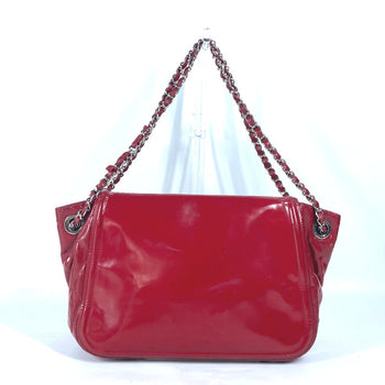 Chanel Shoulder Bag Enamel Red Cc Coco Mark Lipstick Women