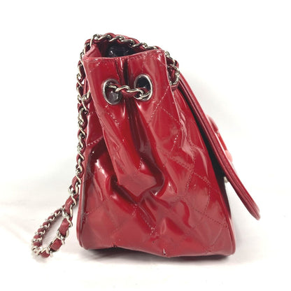 Chanel Shoulder Bag Enamel Red Cc Coco Mark Lipstick Women